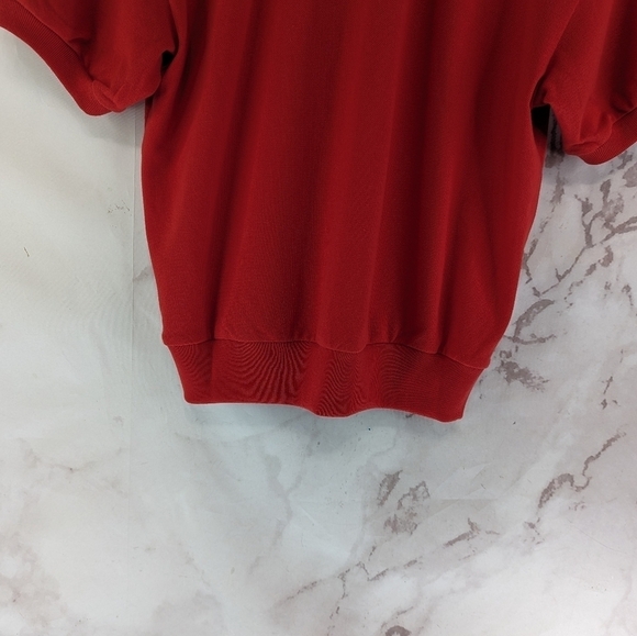 Everlane Shirt Women Small Red Oversized Polo Short Sleeve Organic Cotton Boxy - Picture 9 of 12